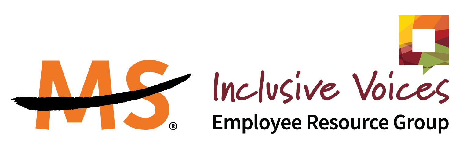Inclusive Voices Employee Resource Group logo, which includes a colorful speech box icon